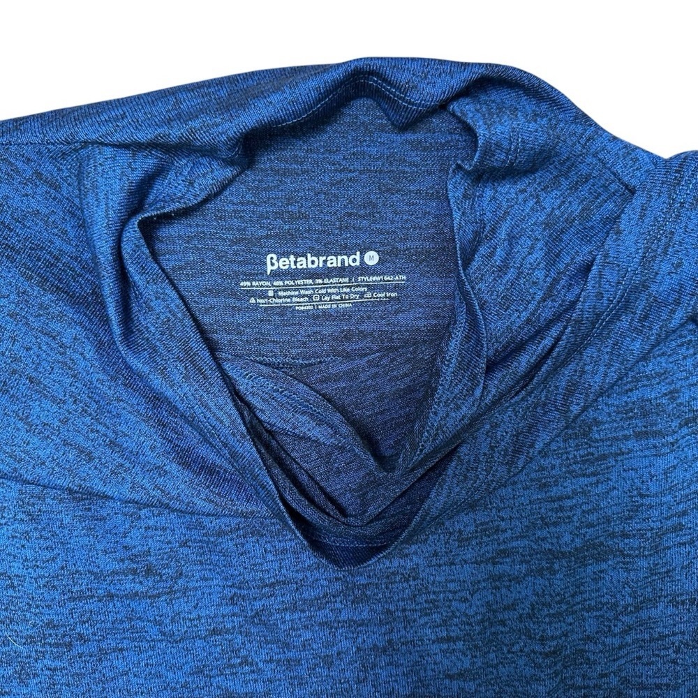 Betabrand Men's Turtleneck Sweater in Rich Blue